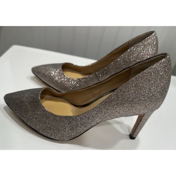 Antonio Melani Glitter Pump Heel Size 6 Multicolor Gold/Bronze Holiday NYE - Picture 1 of 7